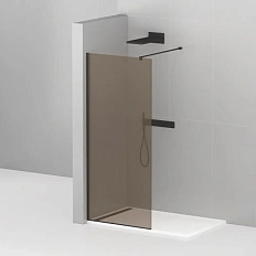 Душевая перегородка Cezares Liberta 100 см стекло бронза, профиль черный