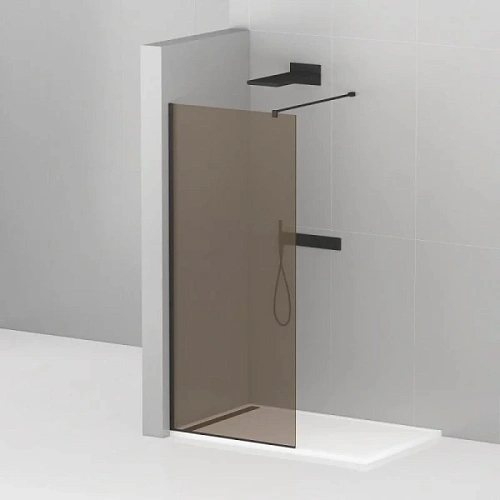 Душевая перегородка Cezares Liberta 100 см стекло бронза, профиль черный - фото 3