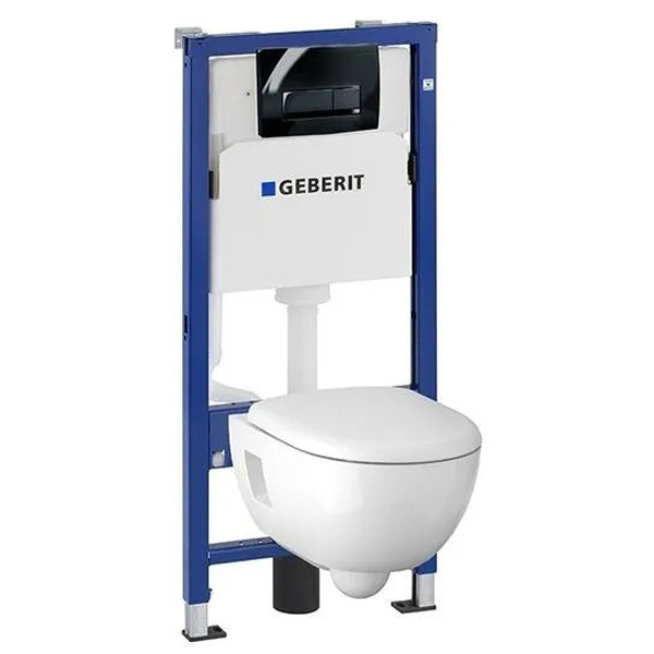 Унитаз с инсталляцией Geberit Renova с клавишей 500.103.DW.R (детальная фотография)