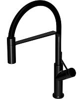 Смеситель для кухни Omnires Vita с поворотным выдвижным изливом черный
