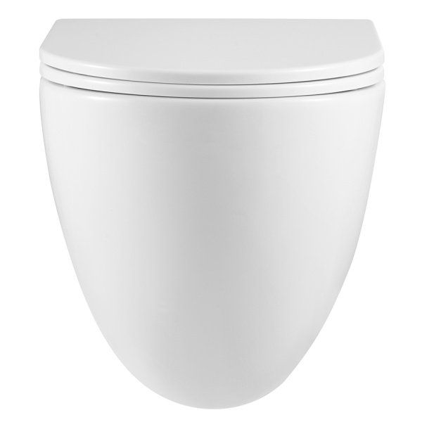 Унитаз подвесной Lemark Glazer безободковый белый 9614003 (детальная фотография), без бачка, со скрытым бачком