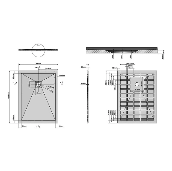 Душевой поддон Grossman Strong 90120Q 120x90 см прямоугольный (детальная фотография), недорогие