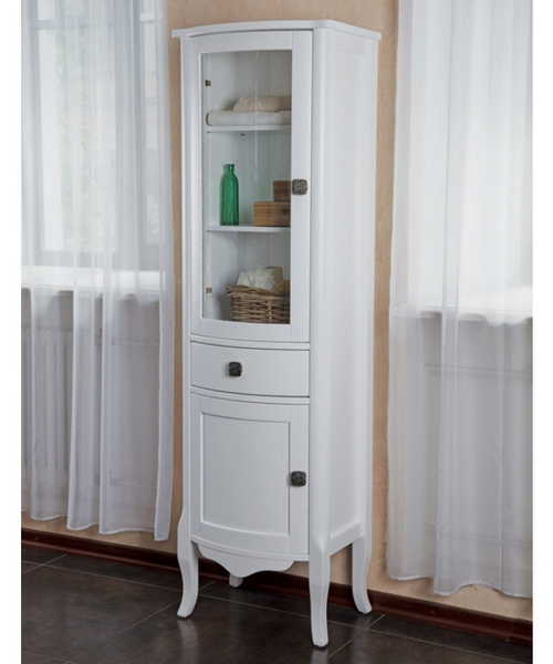 Шкаф, петли слева, цвет белый глянец, фурнитура состаренное серебро, La Beaute Joanna CJO.Sх.LBL.CR (детальная фотография)