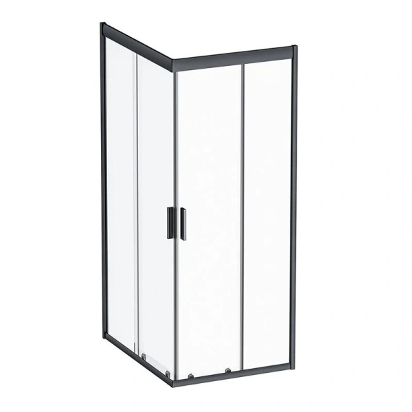 Душевой уголок Am.Pm Gem 100х80 см профиль черный W90G-404-100280-BT (детальная фотография)