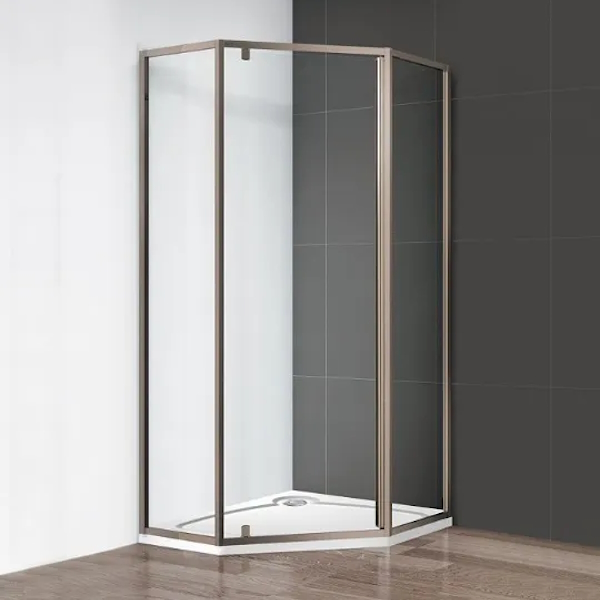 Душевой уголок Cezares Eco 90x90 см стекло прозрачное профиль бронза ECO-O-P-1-90-C-Br (детальная фотография)
