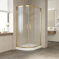 Душевой уголок профиль золотой стекло шиншилла Vegas-glass