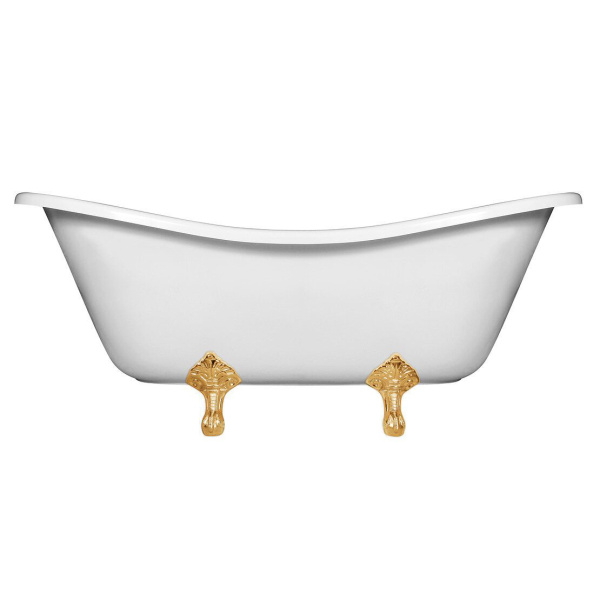 Ванна из литьевого мрамора Эстет Бостон 180х74 см белая матовая ФР-00014525 (детальная фотография), ретро, в классическом стиле, прованс