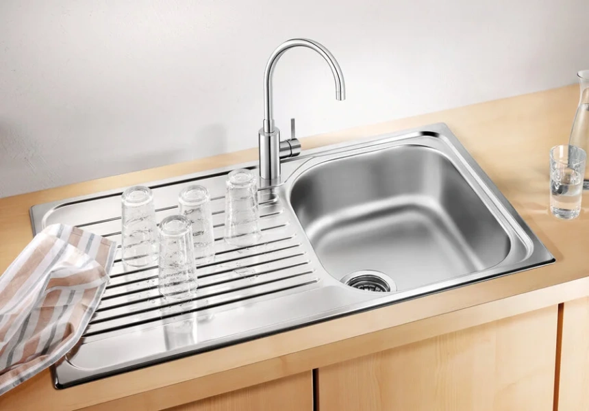 Мойка для кухни Blanco Tipo 45 S Compact 78 см сталь декор 513675 (детальная фотография), из нержавеющей стали, стальные, металлические