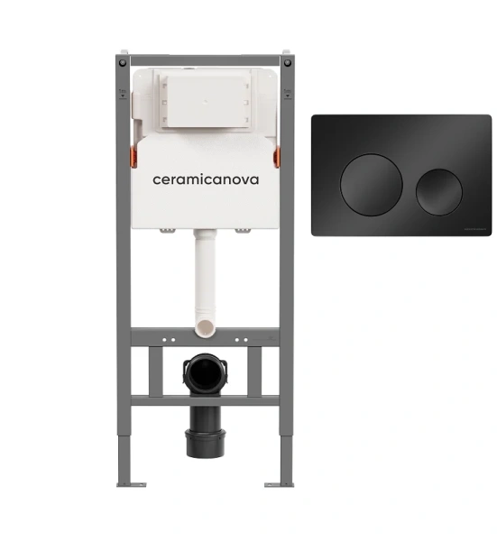 Инсталляция для унитаза Ceramica Nova Balance с черной клавишей CN121001MB (детальная фотография)