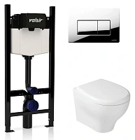 Унитаз с инсталляцией Valsir Eden с клавишей хром