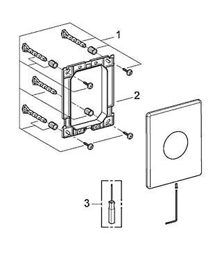 Клавиша смыва Grohe Skate нержавеющая сталь 38672SD0 (детальная фотография), слив стандартный с одной клавишей