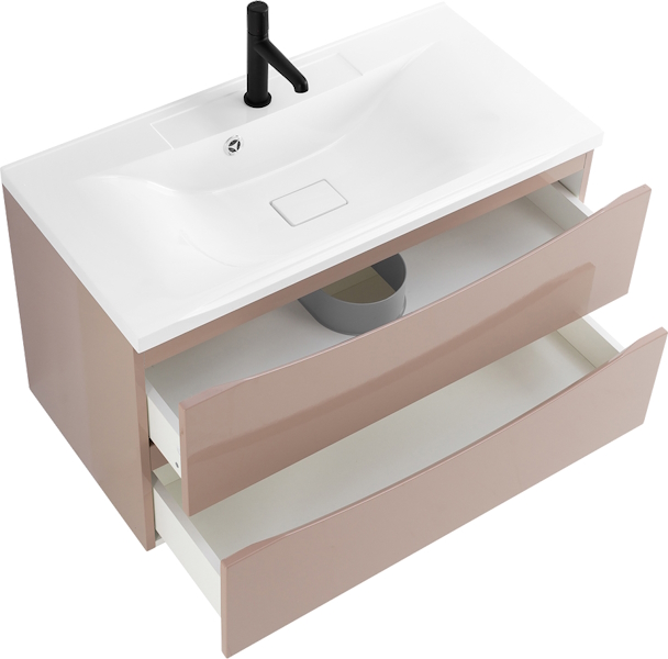 Тумба под раковину подвесная BelBagno Marino 80 см capucino lucido MARINO-800-2C-SO-CL-P (детальная фотография), комплект (набор)