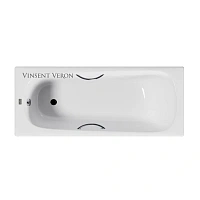 Чугунная ванна Vinsent Veron Concept VCO1407042H/VH0015CH, 140 x 70 см, ручки хром, цвет белый