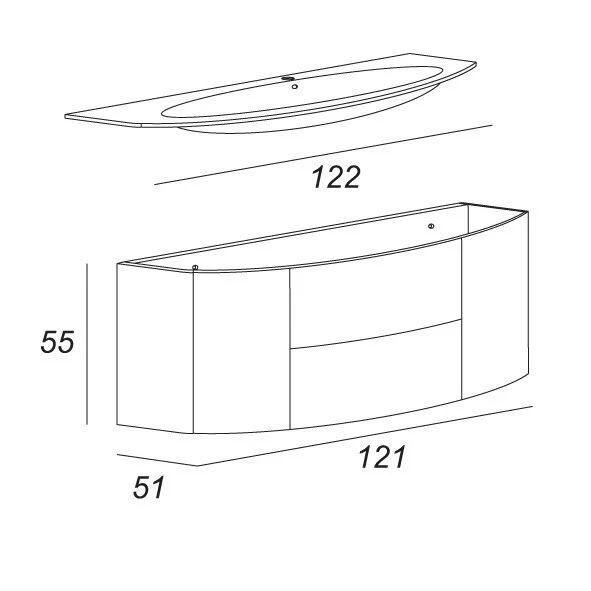 Тумба под раковину подвесная Cezares Eden 120 см Frassino Bianco 54418 (детальная фотография), нет в наличии