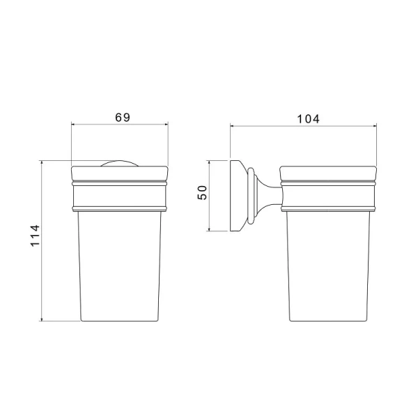Стакан для ванной Акватек Классик черный матовый AQ4527MB (детальная фотография), современные, hi-tech