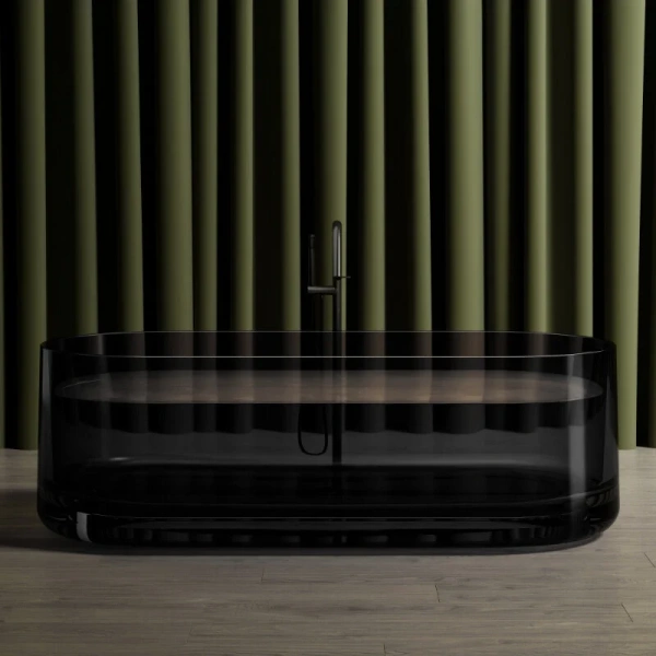 Ванна из полиэфирной смолы Abber Kristall 170x75 см черная AT9708Onyx (детальная фотография)