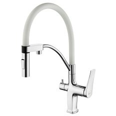 Смеситель для питьевой воды Lemark Comfort с гибким изливом хром/белый