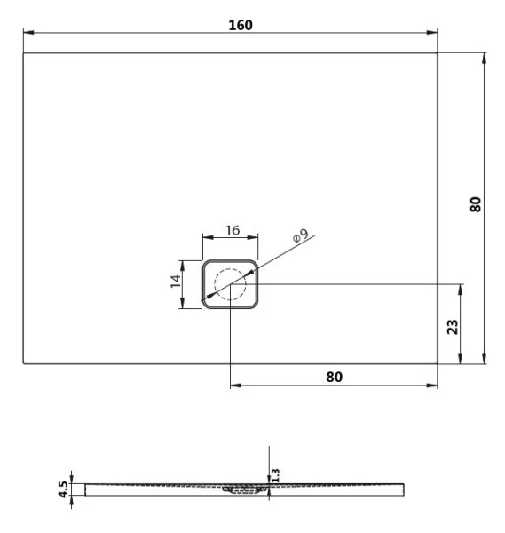 Душевой поддон акриловый белый с сифоном Riho Basel 410 160x80 см D005013005 (детальная фотография), низкие до 15 см