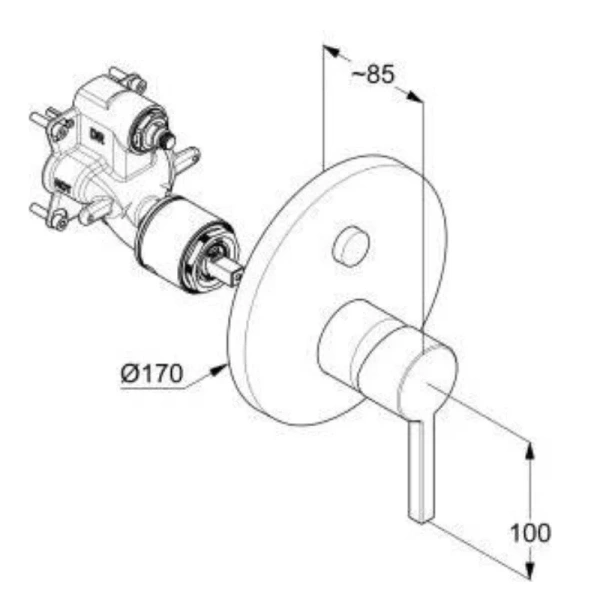 Смеситель для душа Kludi Nova Fonte хром 206590515 (детальная фотография), для душа