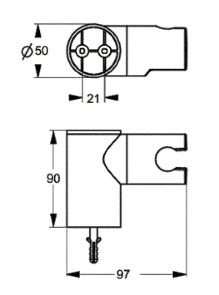 Держатель душевой лейки Ideal Standard IdealRain поворотный, хром B9468AA (детальная фотография), нет в наличии