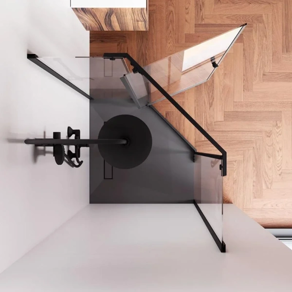 Душевой уголок Am.Pm Sunny 90x90 см профиль черный W87G-405-9090-BT (детальная фотография), черные