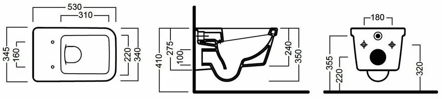 Биде подвесное Hatria Erika Pro Q YXHW01 (детальная фотография), подвесные