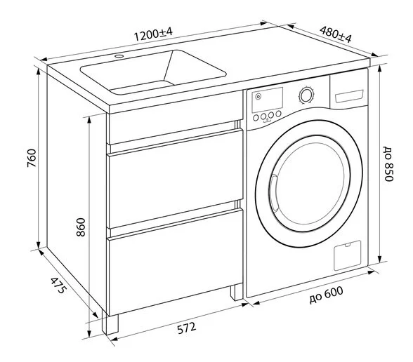 Тумба с раковиной напольная IDDIS Optima Home OPH12 120 см с ящиками (детальная фотография), нет в наличии