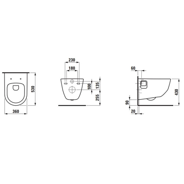 Схема (детальная фотография), без бачка, со скрытым бачком