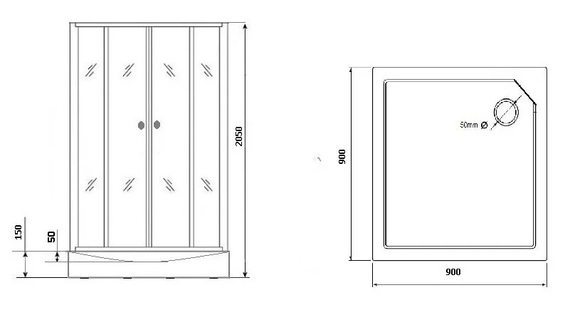 Душевая кабина Grossman Classic 90x90 см правая GR271QR (детальная фотография), квадратные