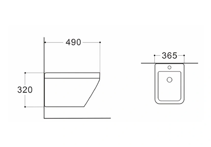 Биде подвесное Акватек Лира с монтажным комплектом AQ1055-00 (детальная фотография), современные, hi-tech