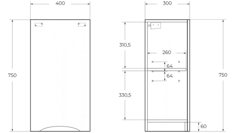 Схема (детальная фотография), пристенные, низкие