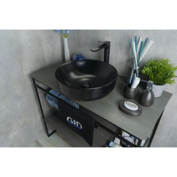 Раковина GID Esfera Nc911 42 см черная 52224 (детальная фотография), в форме чаши, круглой формы