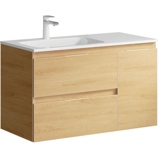 Тумба под раковину подвесная Aqwella Accent 90 см левая дуб золотой ACC0109LDZ (детальная фотография)