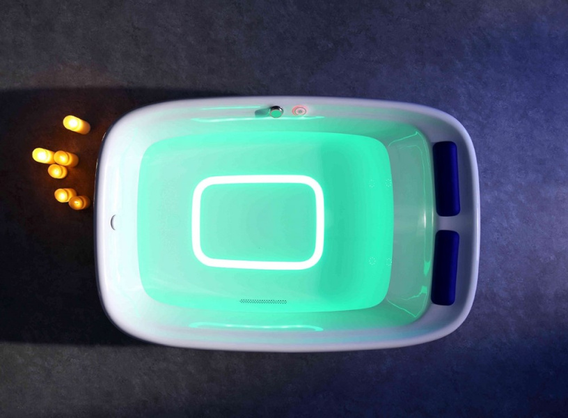 Ванна акриловая Gemy 180х120 см с сифоном G9539 (детальная фотография), прямоугольные