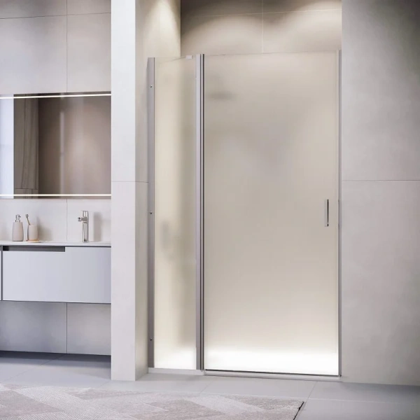 Душевая дверь в нишу RGW Leipzig LE-004Gr 100 см профиль серый, стекло матовое 351200410-210 (детальная фотография)