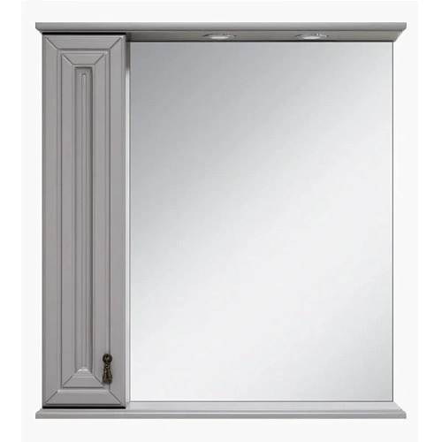 Зеркальный шкаф с подсветкой Misty Лувр 85 см серый левый - фото 1