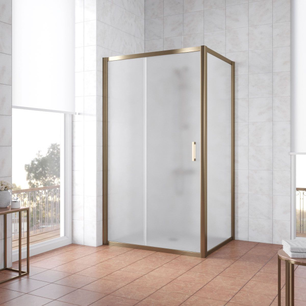 Душевой уголок профиль бронза стекло сатин Vegas-glass ZP+ZPV 115*80 05 10 (детальная фотография)
