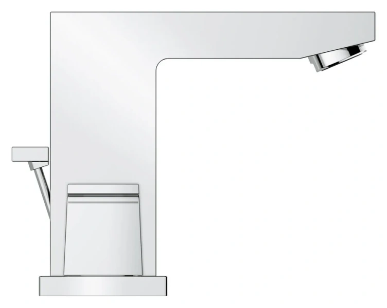 Смеситель для раковины Grohe Eurocube 20351000 (детальная фотография), прямоугольная форма, с донным клапаном