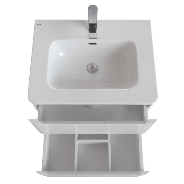 Тумба с раковиной подвесная IDDIS Edifice 60 см белая EDI60W0i95K (детальная фотография), моноблок