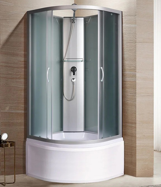 Душевая кабина River Nara 90х90 см с высоким поддоном NARA Б/K 90/44 MT (детальная фотография), полукруглые, четверть круга