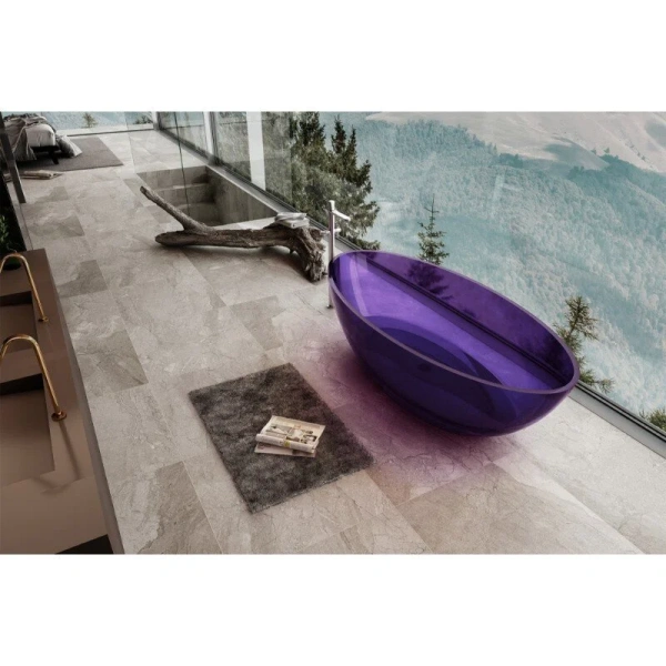 Ванна из полиэфирной смолы Abber Kristall 180x85 см фиолетовая AT9702Amethyst (детальная фотография), овальные