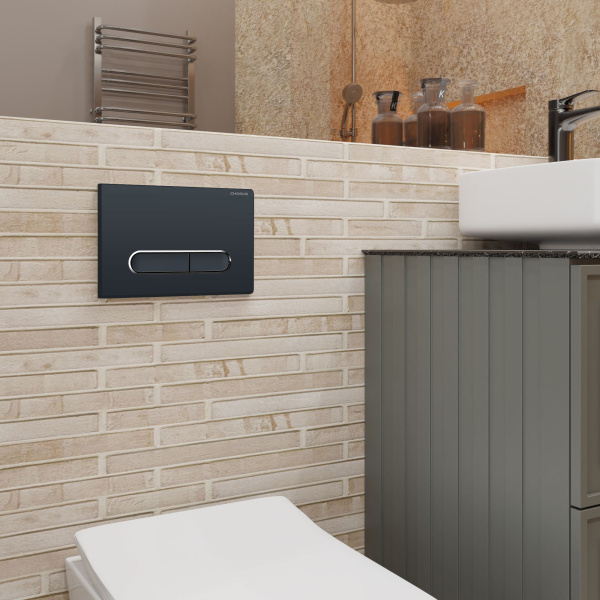 Клавиша смыва Charus Magnus черная матовая FP.340.DW.01 (детальная фотография), в наличии