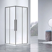 Душевой уголок Vincea Slim-N 90х90 см профиль вороненая сталь