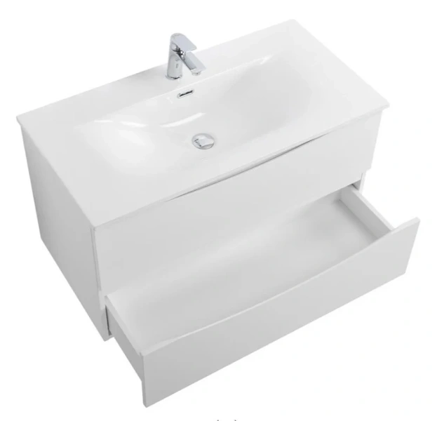 Тумба под раковину подвесная BelBagno Marino-Cer-N 80 см Bianco Lucido MARINO-CER-N-800-2C-SO-BL-P (детальная фотография), 80 см