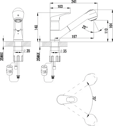 Смеситель для кухни хром Lemark Omega LM3150C (детальная фотография), хром