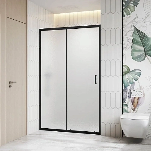 Душевая дверь в нишу RGW Classic CL-13B 140 см профиль черный, стекло Cora - фото 4