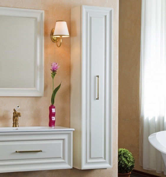 Пенал для ванной, цвет слоновая кость матовый, фурнитура бронза, La Beaute Cornelia CCO.REV.AVO.BR (детальная фотография)