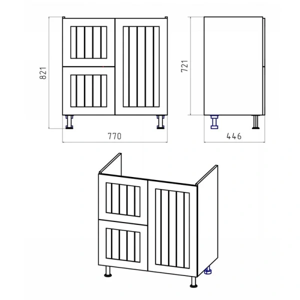 Тумба с раковиной напольная Misty Спарта 80 см ЛДСП (детальная фотография), в наличии, по запросу