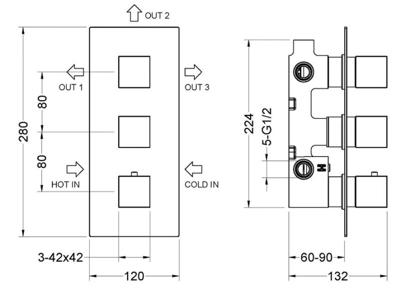 Душевой набор хром Timo Tetra-thermo SX-0179/00SM (детальная фотография), хром index_1
