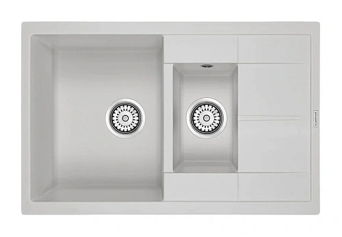 Мойка для кухни Paulmark Feste 77 см кварцевая, белая - фото 1